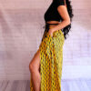 African fabric maxi skirts are perfect to combine with elaborate and colorful accessories.