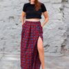 African wax fabric print maxi skirts are a fashion trend