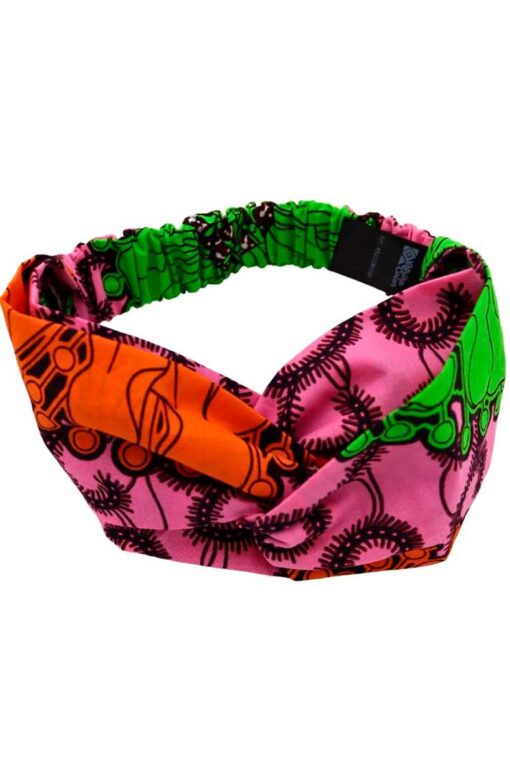 Get an authentic look with an African fabric printed turban.