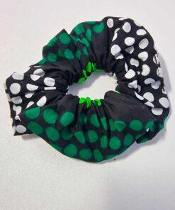 Wax fabric scrunchies are a practical and attractive option for any occasion.