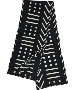African Scarf Ebony Bogolan in cotton with a geometric print