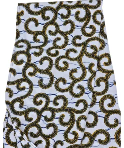 African Scarf Ancestral Spirals in cotton with a multicoloured spiral print