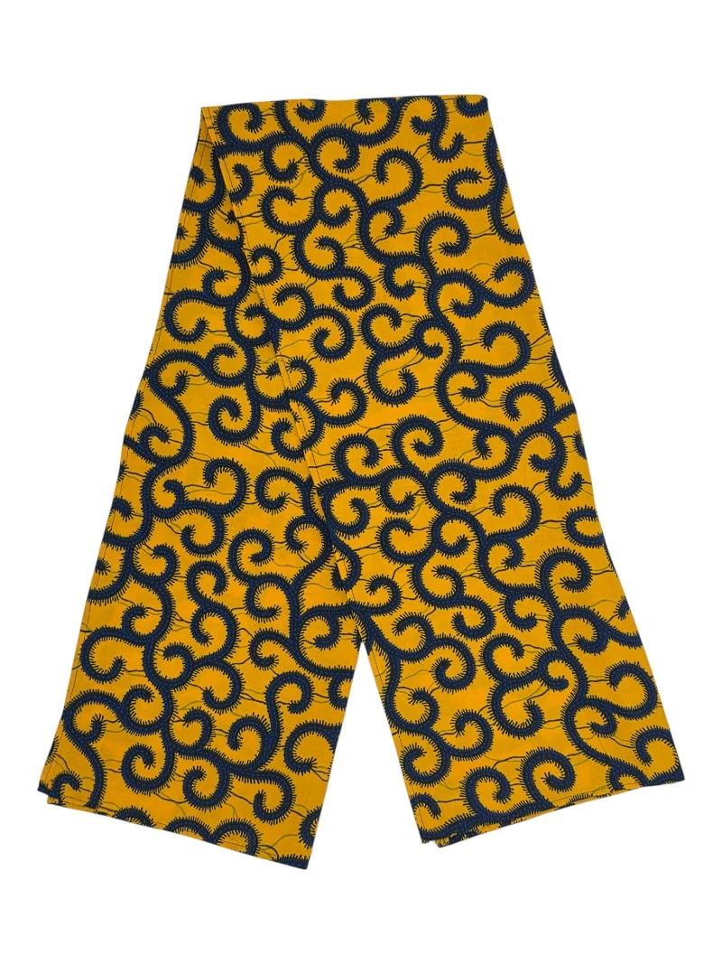 Pañuelo Africano Espirales Doradas Pañuelo Africano Espirales Doradas de algodón con estampado en espiral