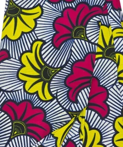 Pañuelo Africano Flor Imperial de algodón con estampado floral multicolor