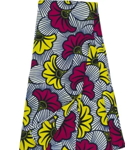 Pañuelo Africano Flor Imperial de algodón con estampado floral multicolor