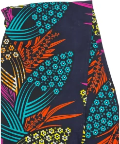African Scarf Tropical Garden in cotton with a multicoloured botanical print