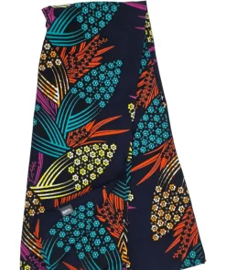 African Scarf Tropical Garden in cotton with a multicoloured botanical print