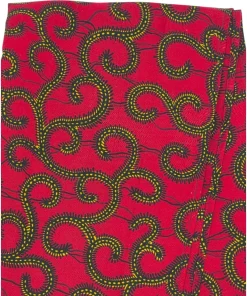 Pañuelo Africano Lianas Carmesí de algodón con estampado botánico multicolor