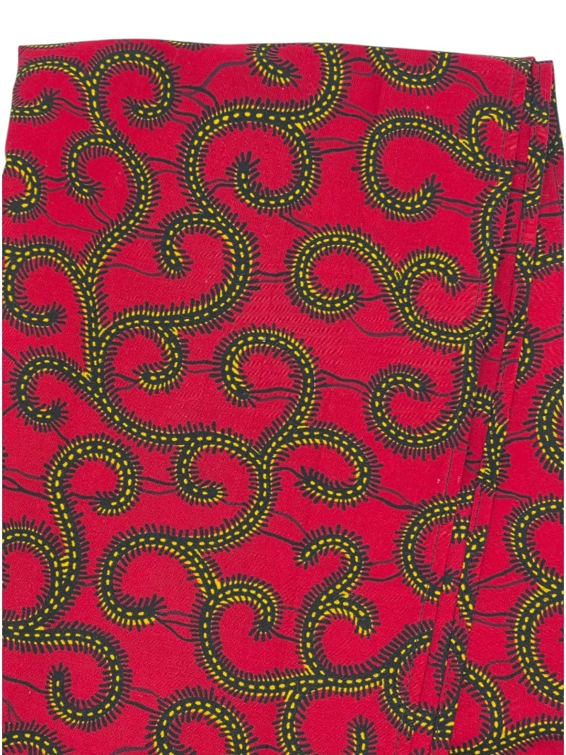 Pañuelo Africano Lianas Carmesí Pañuelo Africano Lianas Carmesí de algodón con estampado botánico multicolor
