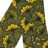 African Scarf Olive Savanna in cotton with a multicoloured print