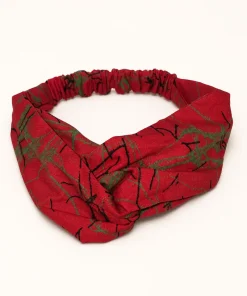 Crimson Forest Turban Headband in printed cotton fabric