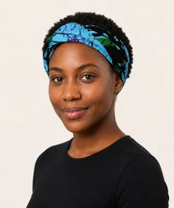 African Sky Turban Headband in printed cotton fabric