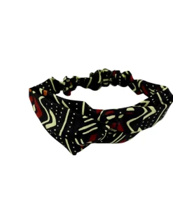 Ancestral Ebony Turban Headband in printed cotton fabric