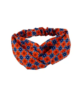 Turbante Diadema Estrellas de Coral en tela de algodón estampada