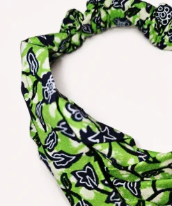 Emerald Garden Turban Headband in printed cotton fabric