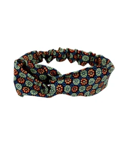Jade Mosaic Turban Headband in printed cotton fabric