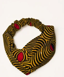 Waves of Fire Turban Headband in printed cotton fabric