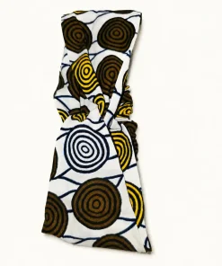 Golden Orbits Turban Headband in printed cotton fabric