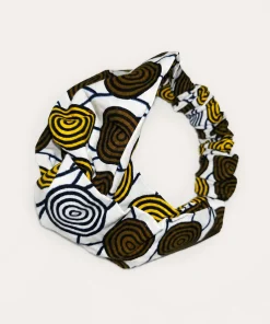 Golden Orbits Turban Headband in printed cotton fabric