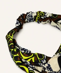 Lime Roots Turban Headband in printed cotton fabric