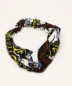 Lime Roots Turban Headband in printed cotton fabric