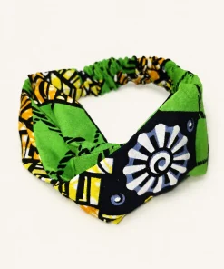 Emerald Savannah Turban Headband in printed cotton fabric