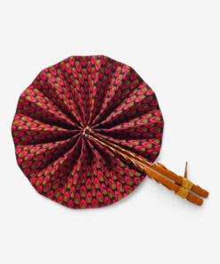 Abanico Afrikacolor estampado Ola de Colores, hecho a mano en tela wax africana.