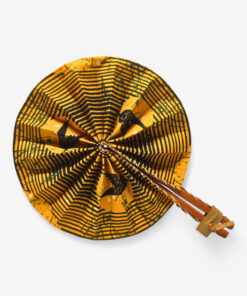 Afrikacolor Òrún Pattern African Fan, handcrafted from African wax fabric.