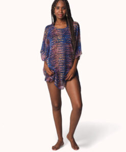 Palazo de mujer con estampado africano en tela de gasa, diseño colorido y fluido