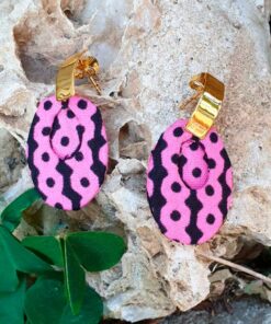Pendientes artesanales en telas wax
