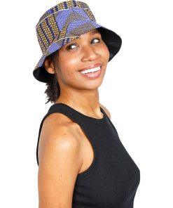 Saphir Wax Hat made with African wax fabric featuring a colorful print and modern Afro style.
