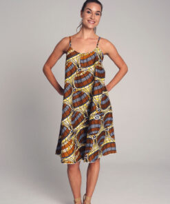 Robe africaine imprimée dans des couleurs vibrantes de tissu wax