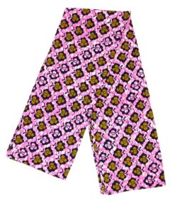 Pañuelo africano rosa con estampado floral