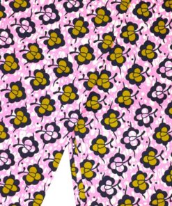 Pañuelo africano rosa con estampado floral